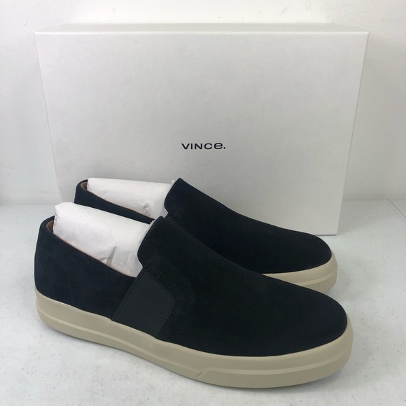 VINCE Men’s Caleb Black Luxury Slip On Loafers
